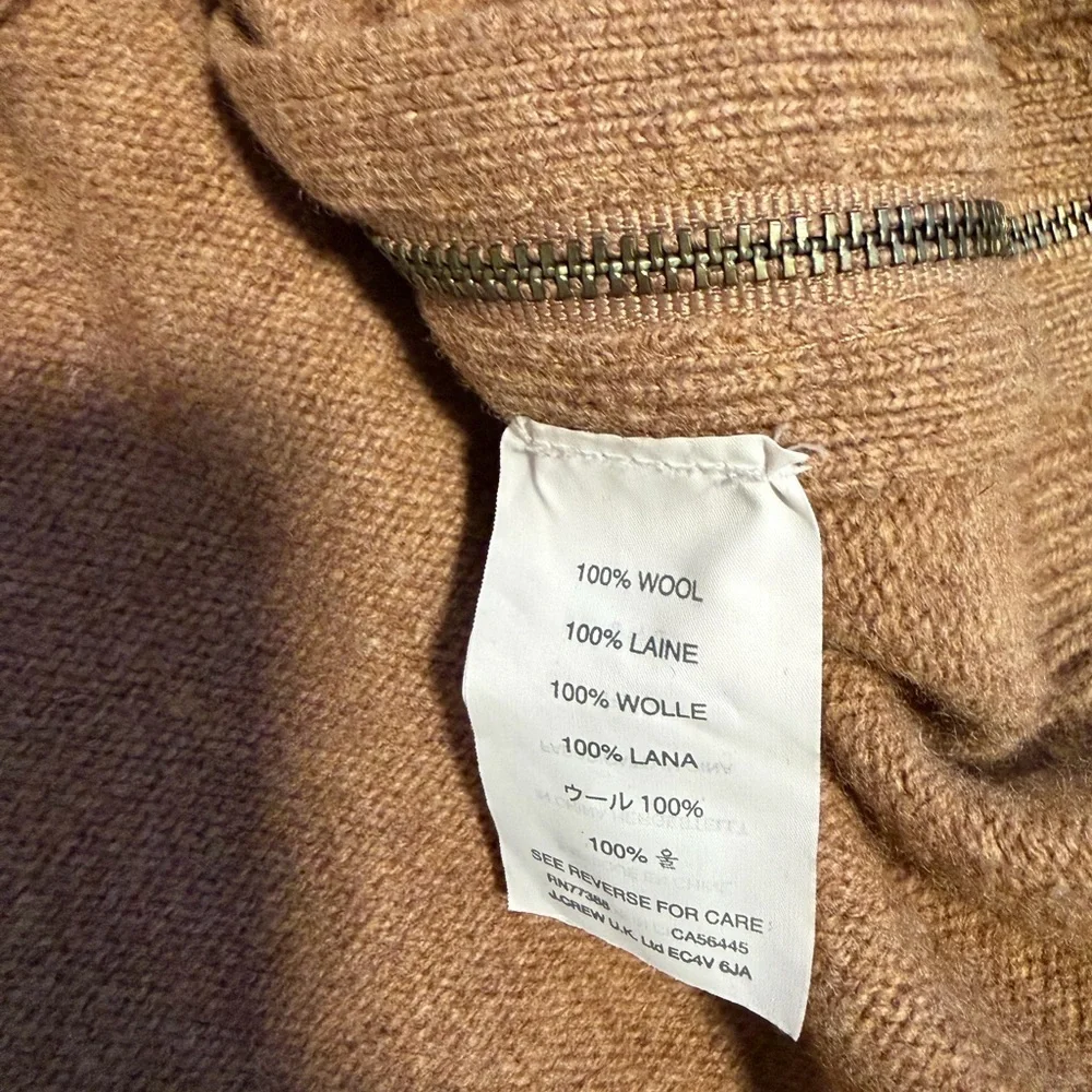 J.Crew 100% wool crewneck sweater with zipper detail